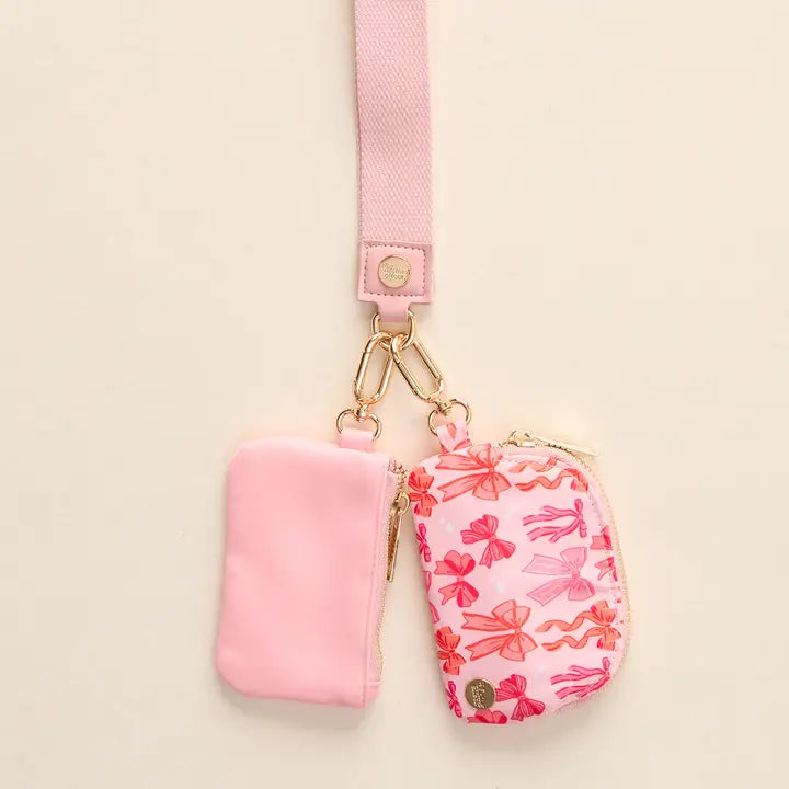 The Darling Effect Dynamic Duo Pouch Wristlet-Blushing Bows