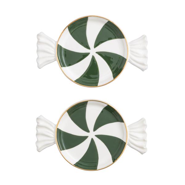 MUD PIE GREEN CANDY TIDBIT PLATE