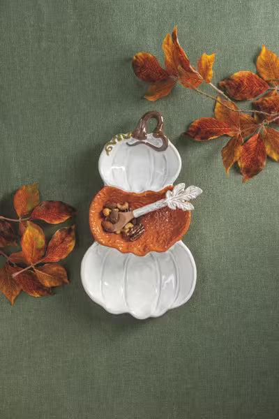 MUD PIE STACKED PUMPKIN TRIPLE TIDBIT SET