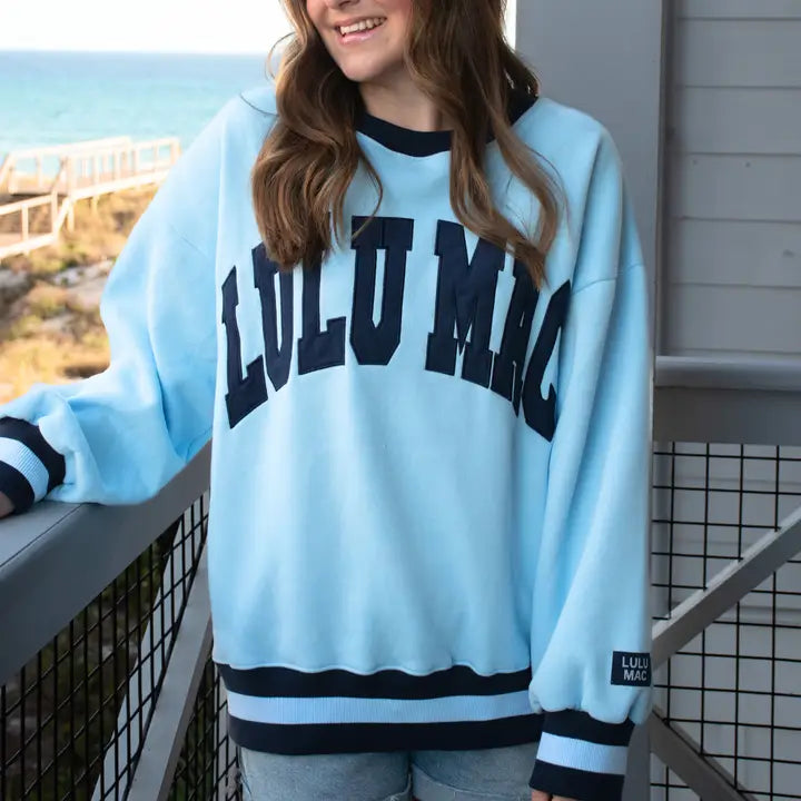 Lulu Mac-Social Society Light Blue/Navy Stitch