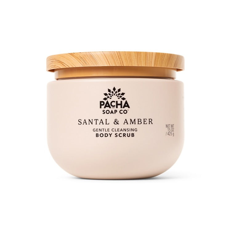 PACHA SOAP CO BODY SCRUB, SANTAL & AMBER