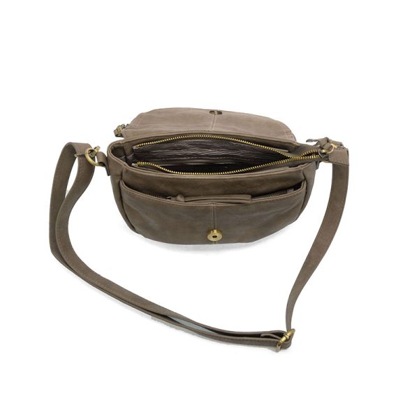 Joy Susan Helene Small Saddle Crossbody-Dark Taupe