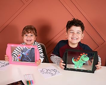 Marvin's Magic - Glow Art Unique Craft Kit | Light Up Kids Art Set | Includes Neon Effect Drawing Board with A Built-in Stand and 4 Fluorescent Magic Pens