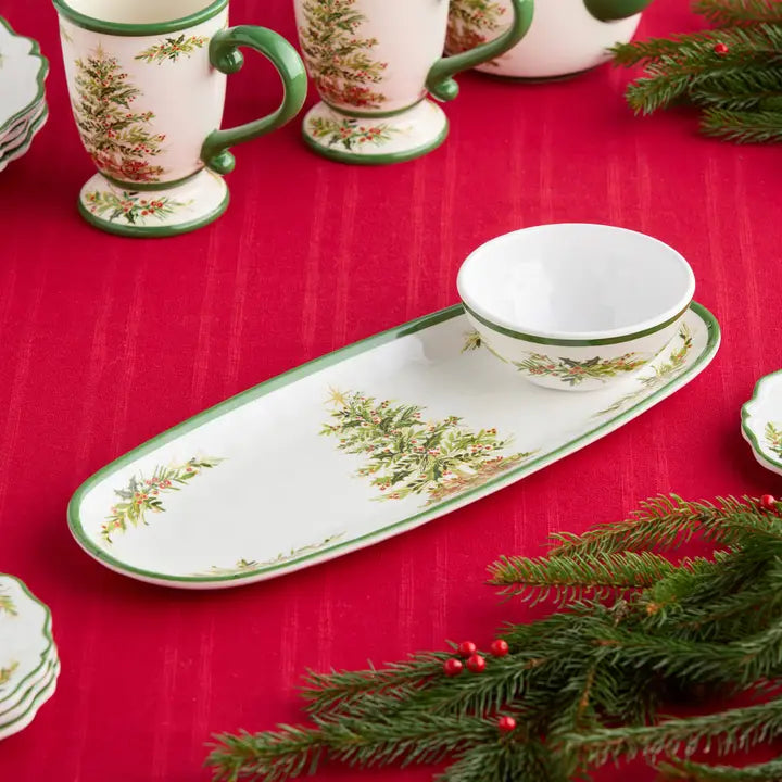 Certified International Holly Tree Melamine Tray and Bowl Gift
