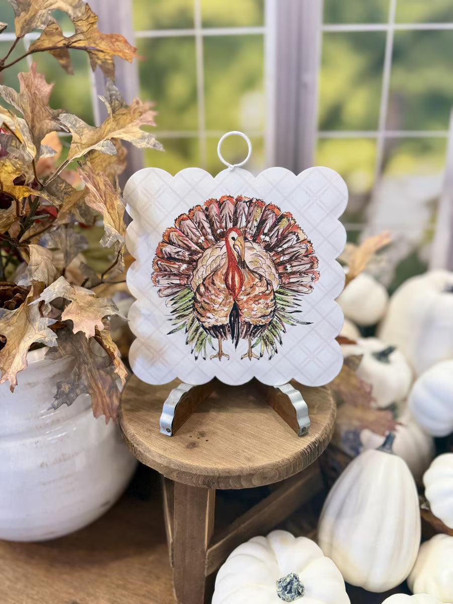 The Round Top Collection Mini Scallop Art Festive Turkey