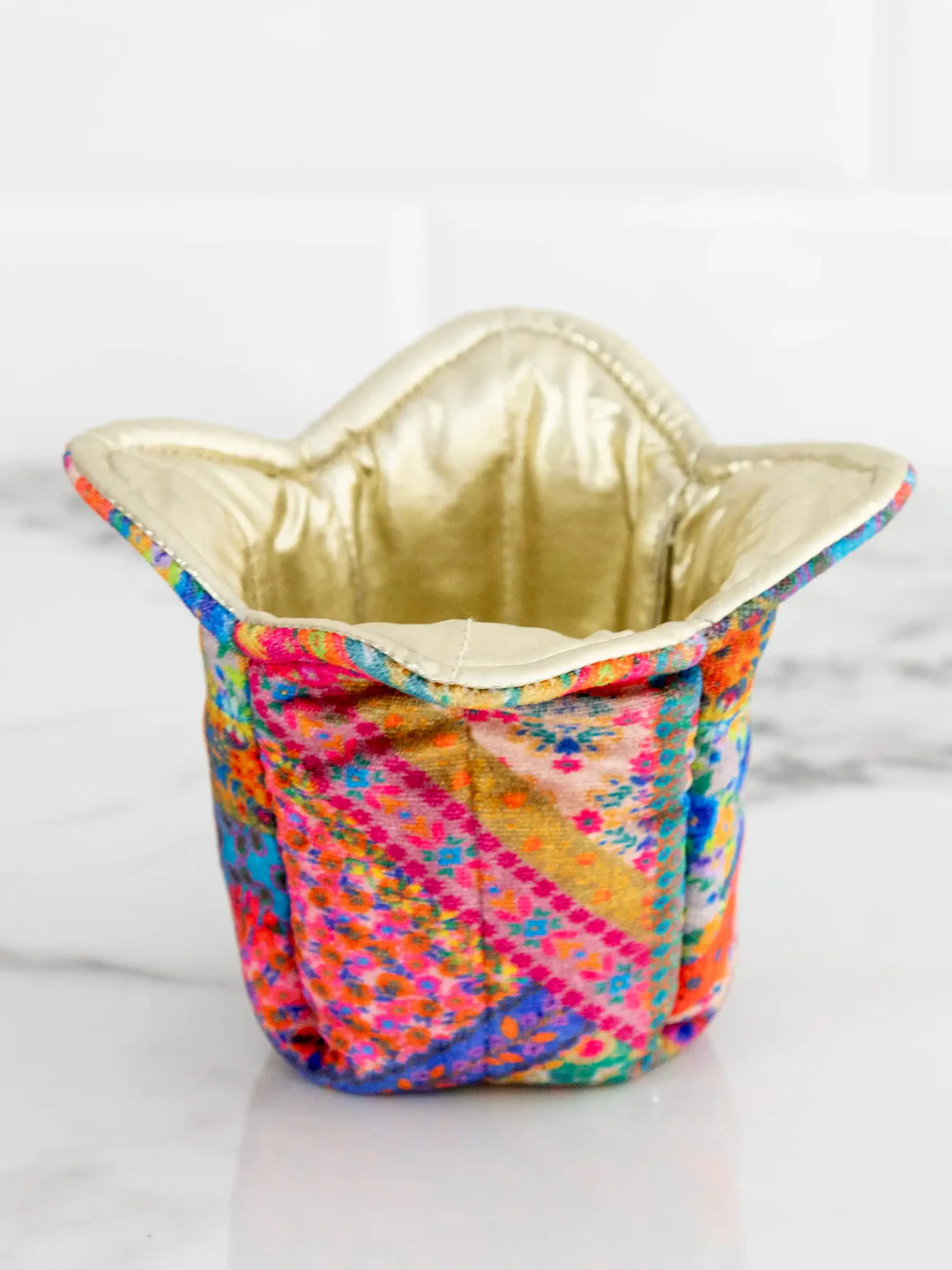 Natural Life Ice Cream Cozy-Pink Folk Flower Patchwork