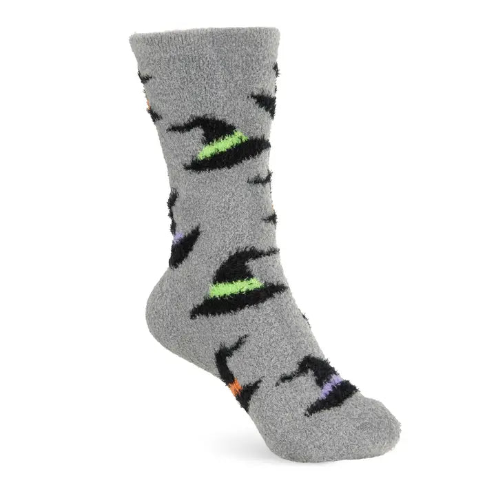 Amanda Blu Halloween Fuzzy Socks-Witches Hats