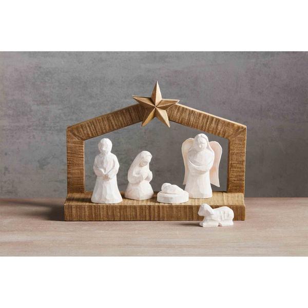 MUD PIE WHITE CHRISTMAS WOOD NATIVITY