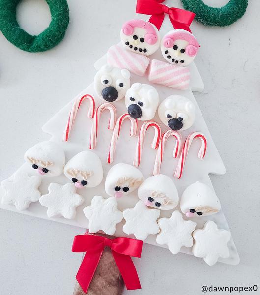 MUD PIE MARBLE TREE SERVING BOARD SET