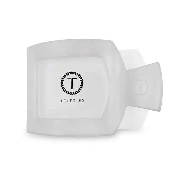 Teleties Coconut White Large Flat Square Clip
