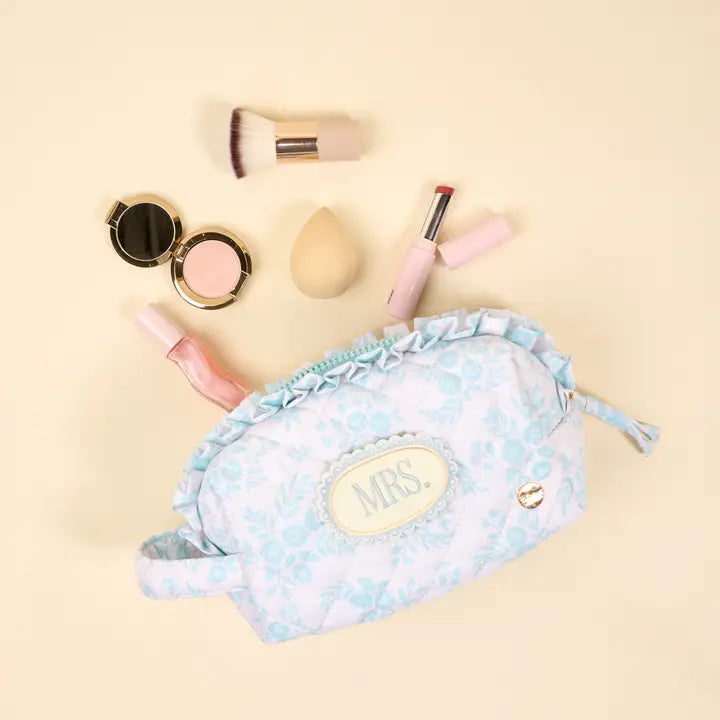 The Darling Effect Essentials Quilted Cosmetic Pouch–Mrs. Something Blue