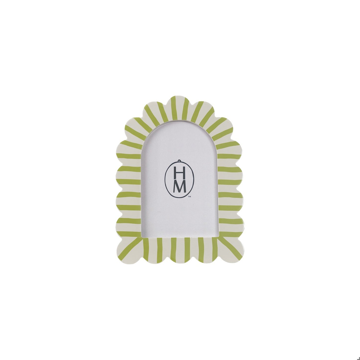 HAZEL MAZEL MDF Striped Scalloped Photo Frame