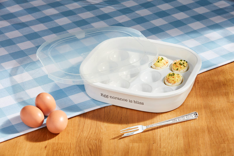 MUD PIE DEVILED EGG TRAY AND LID SET