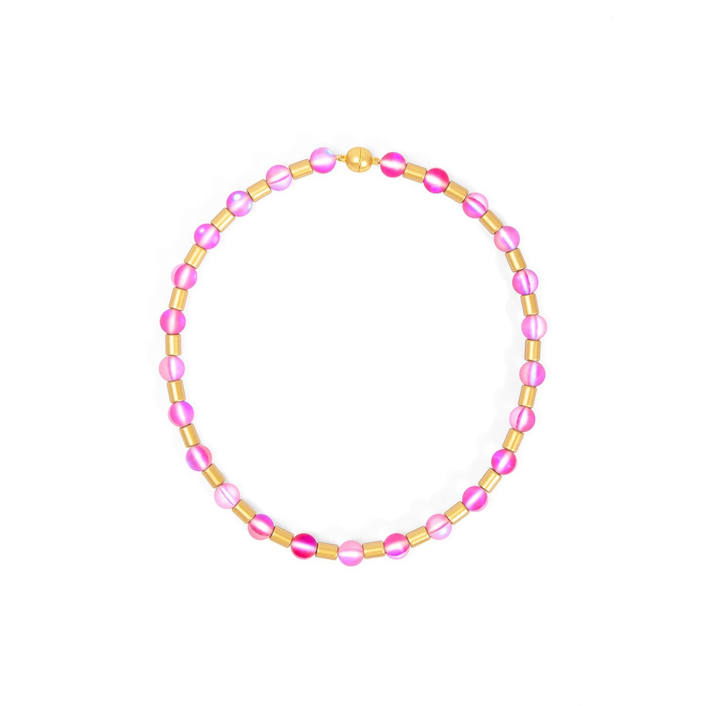 ZENZII Glow Beads Magnet Necklace-Hot Pink