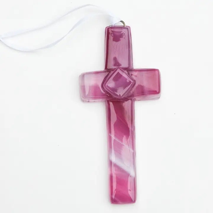 Mom Gift USA Handmade Glass Cross Christian Gift
