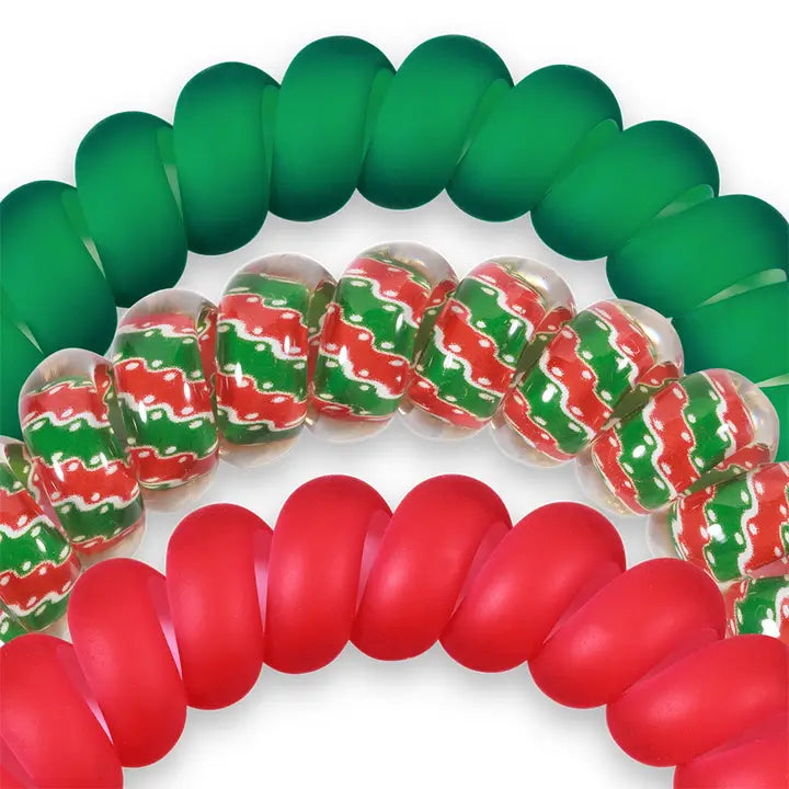 Teleties Spiral Hair Coils | Large | Naughty or Nice Hair Ties