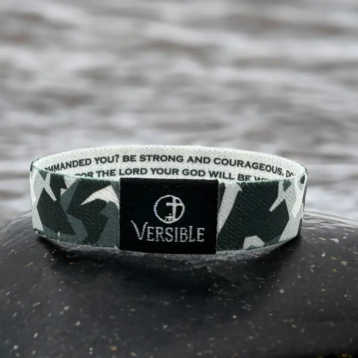 Versible Stone Camo / Joshua 1:9 Wristband