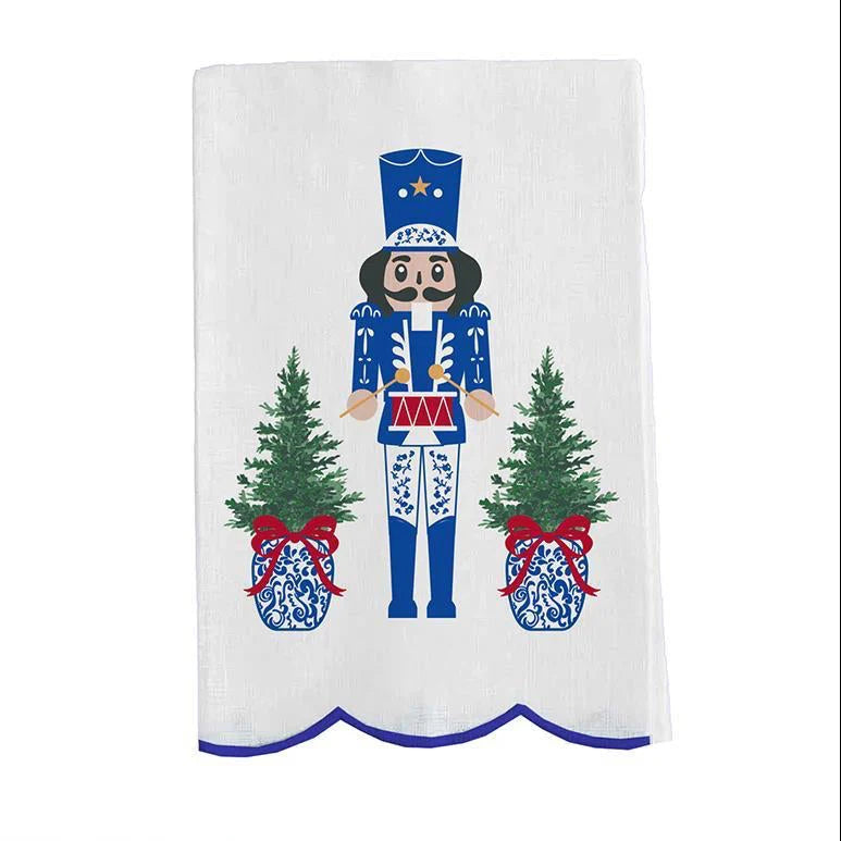 MARY SQUARE TEA TOWEL - EMBROIDERED MERRY MARCHERS