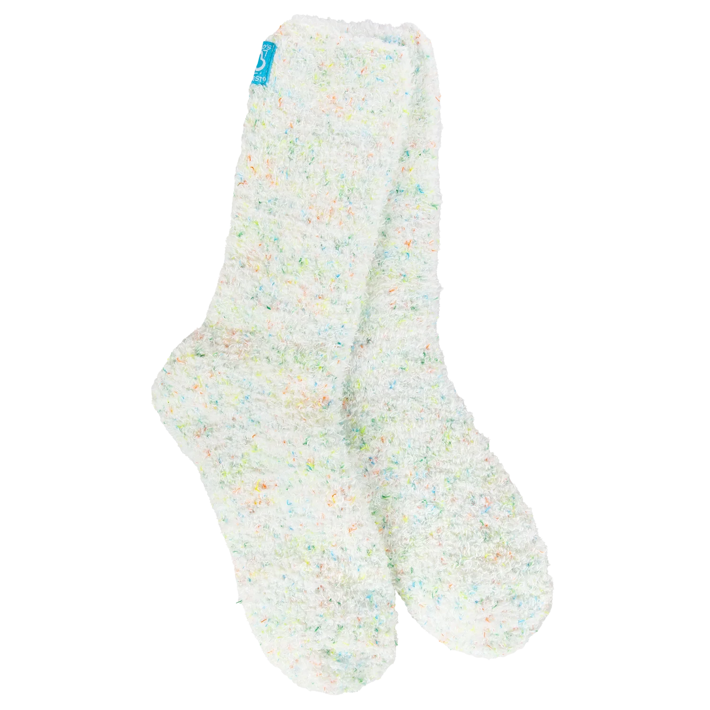 World's Softest Socks Cozy Spring Crew-White Confetti