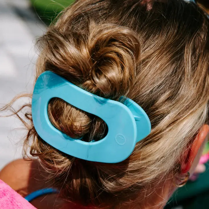Teleties Flat Round Hair Clip | Large | Summer Sky