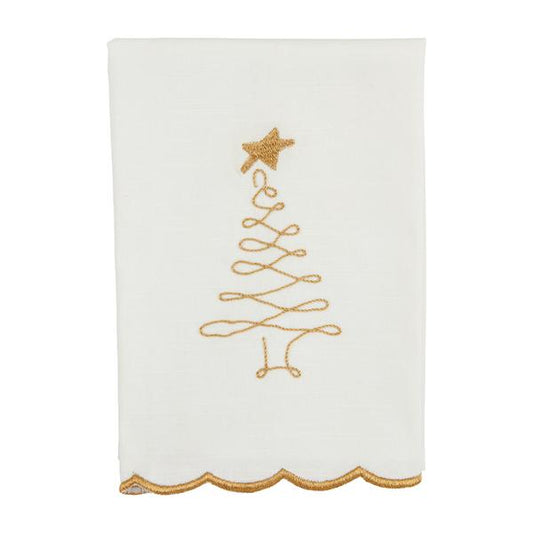 MUD PIE TREE GOLD SCALLOP TOWEL