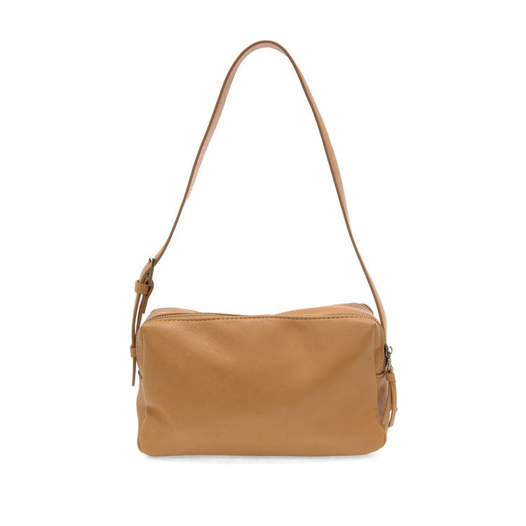 JOY SUSAN Camel Eloise Double Zip Shoulder Bag