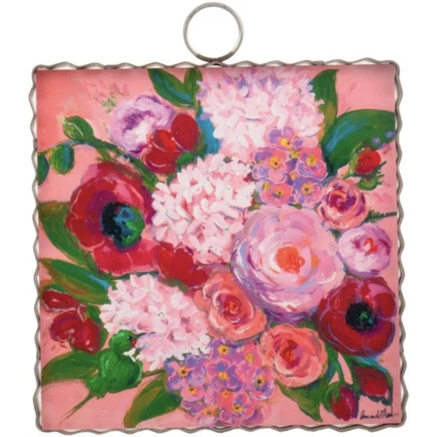 The Round Top Collection Mini Art Pink Flower Explosion