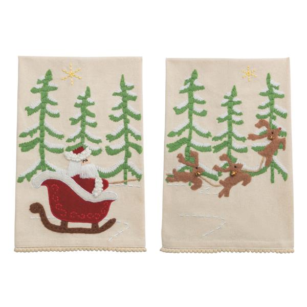 MUD PIE SANTA APPLIQUE TOWEL