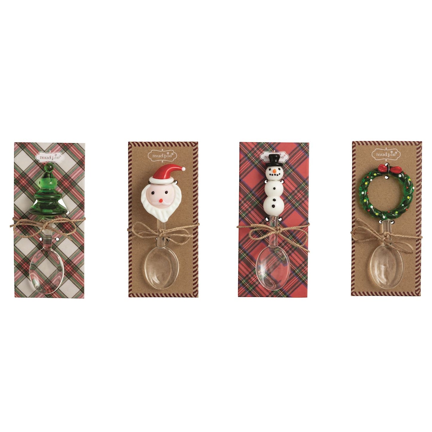 MUD PIE CHRISTMAS GLASS CANDY SCOOPS