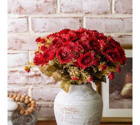 Pd HOME 13" RED MUM BUNCH