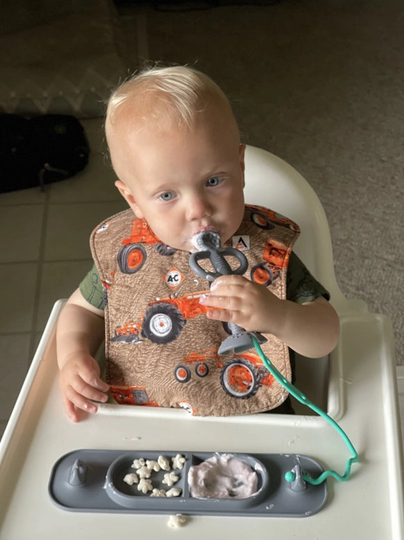 Busy Baby Teether & Training Spoon-Pewter