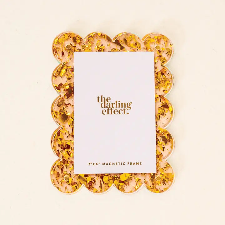 The Darling Effect Mini Acrylic Picture Frame Magnet-Confetti Gold