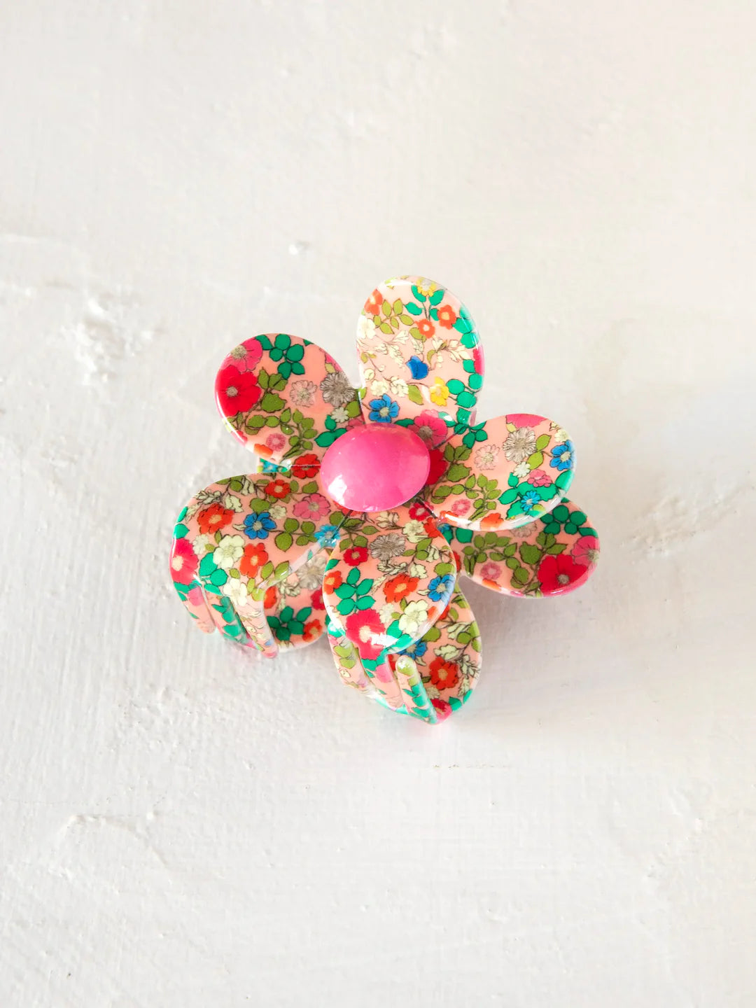 Natural Life Daisy Flower Hair Clip-Peach Floral