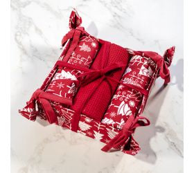 Pd HOME 3 PC RED CHRISTMAS TREE TOWEL GIFT SET