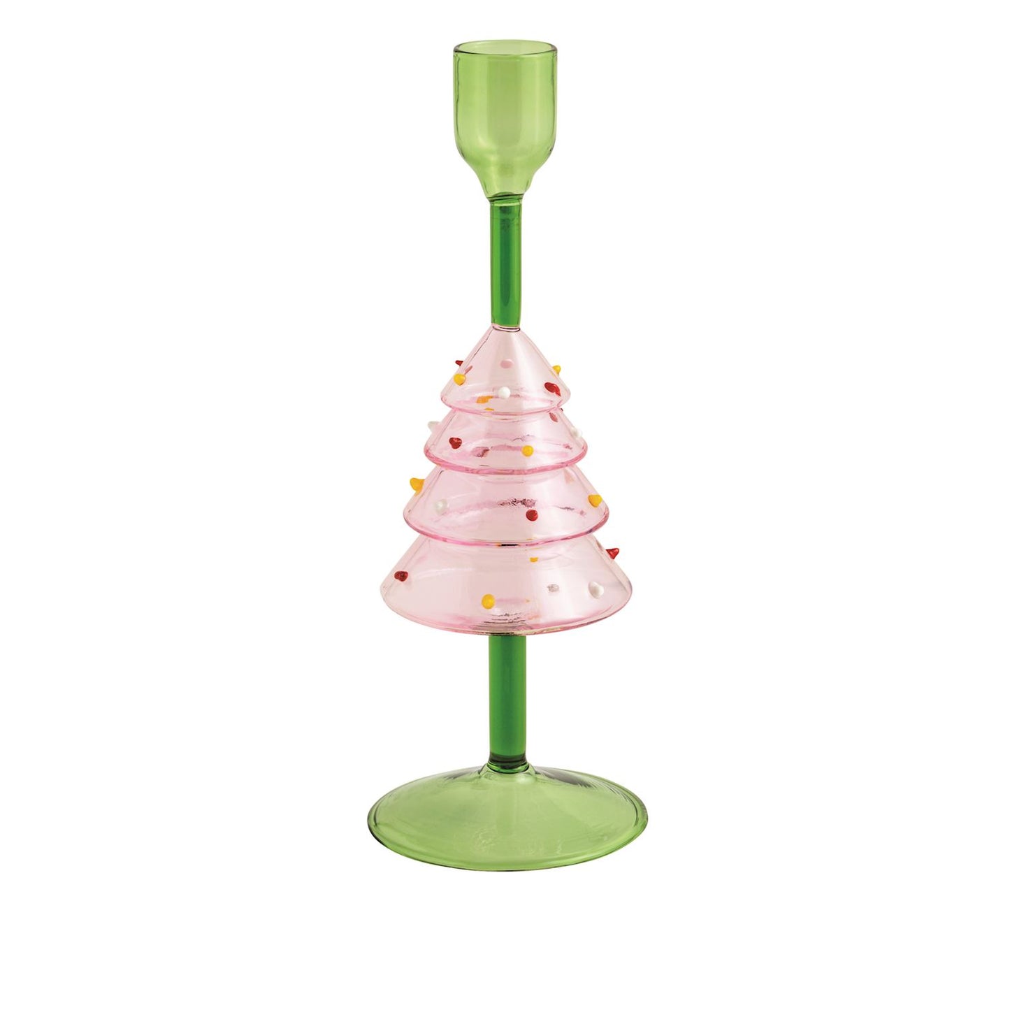 MUD PIE TREE GLASS TAPER HOLDER