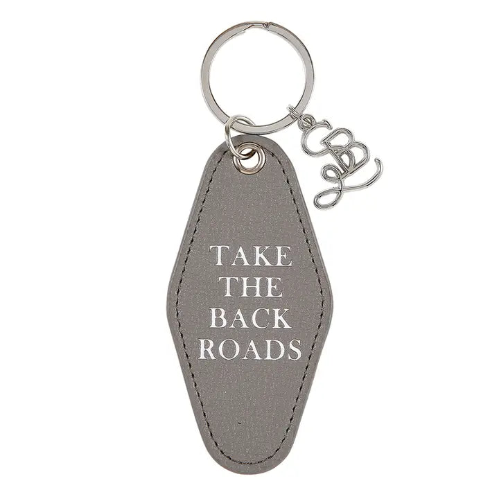 Santa Barbara Design Studio Face To Face Leather Motel Key Tag - Take the Back Roads