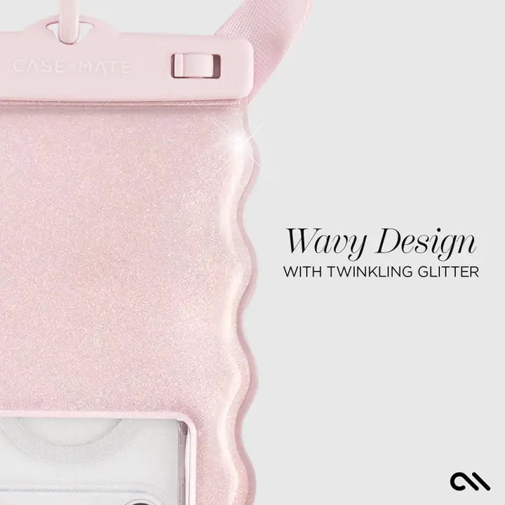 Case-Mate Wavy Waterproof Floating Phone Pouch-Ballet Pink Twinkle