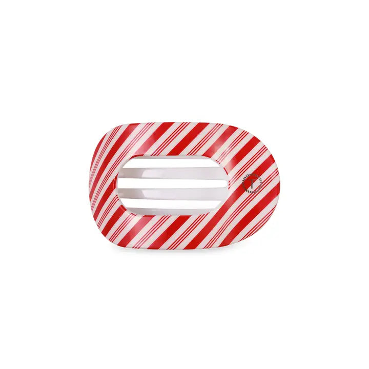 Teleties Flat Round Hair Clip | Small | Candy Cane Crush