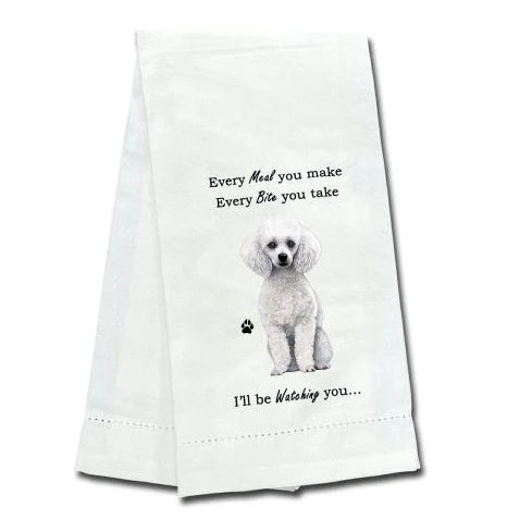 Pet Kitchen Towel-Poodle, White