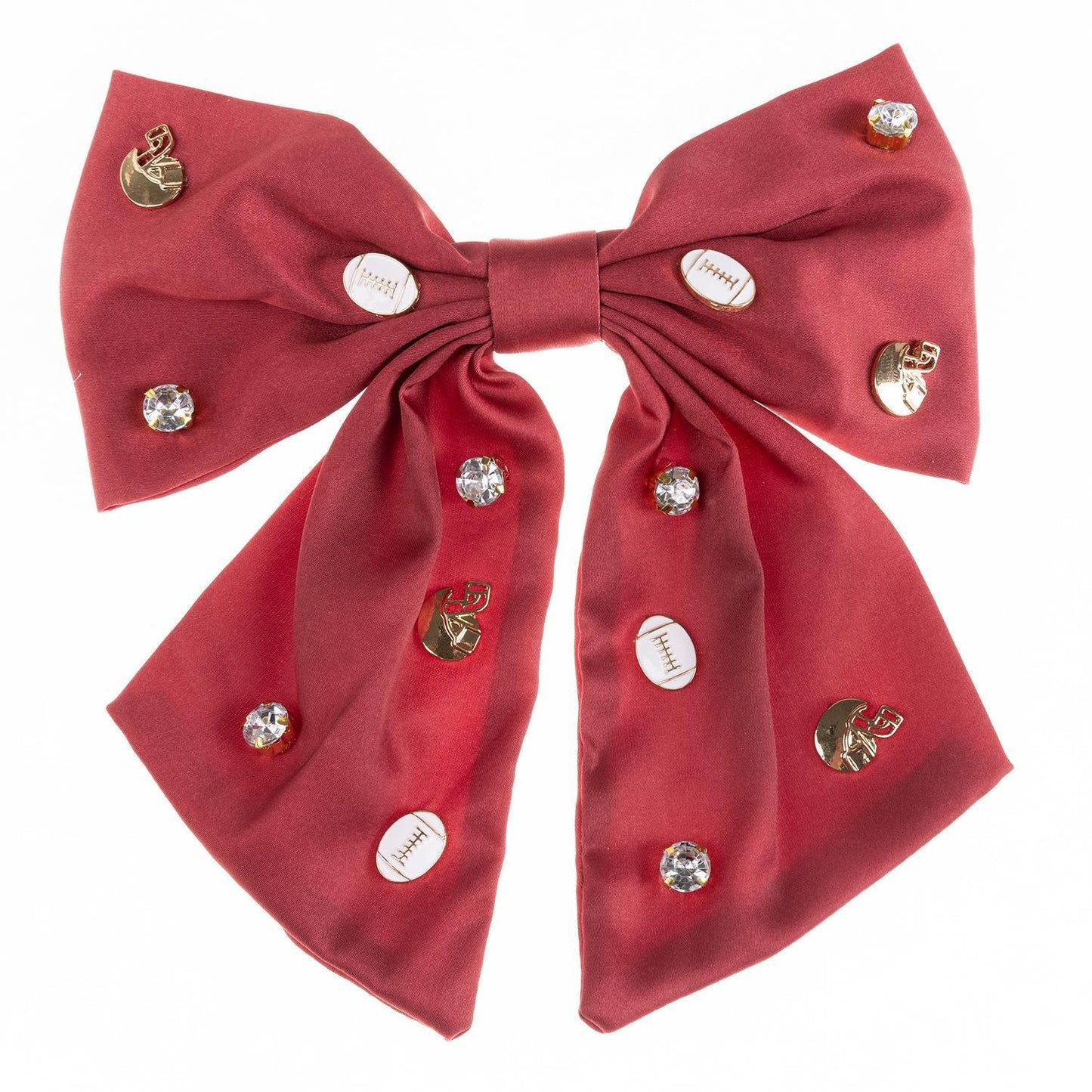 Mary Square Ashton Hair Bow Crimson & White
