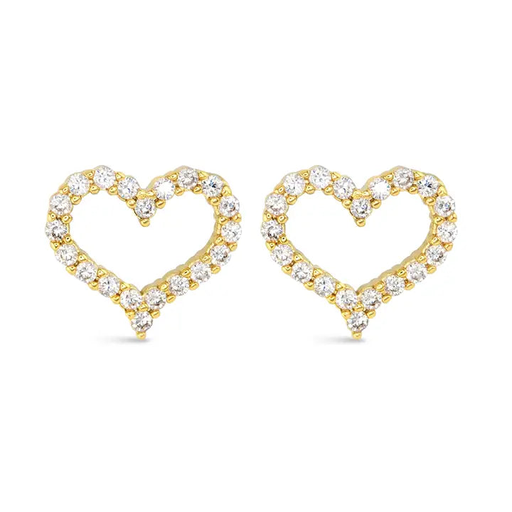 Amanda Blu Pave Heart Earring - Gold