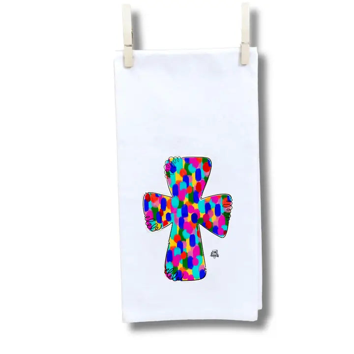 DK Designs Stained Glass Cross Towel