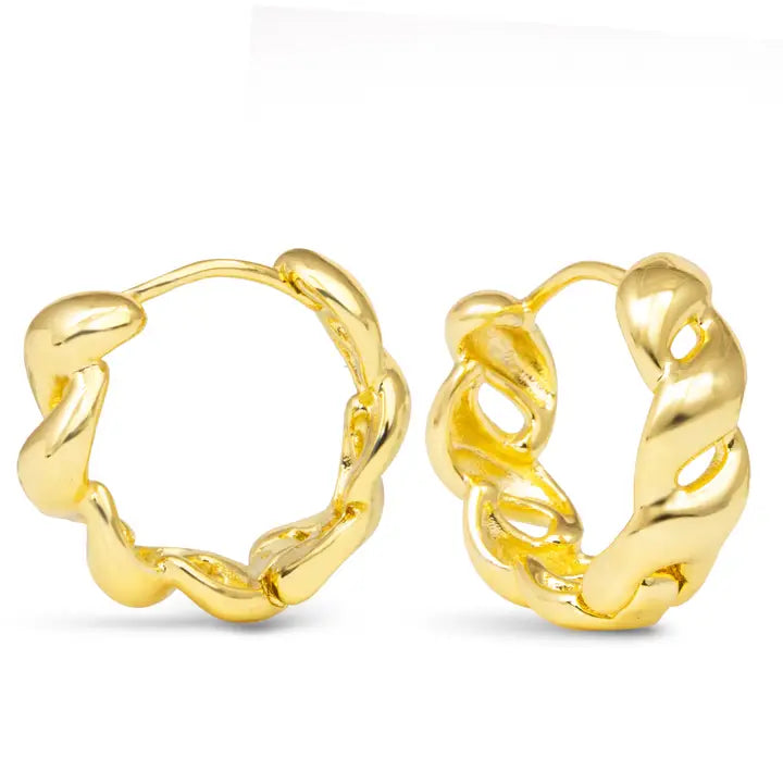Amanda Blu Emerson Polished Twist Small Hoop Gold