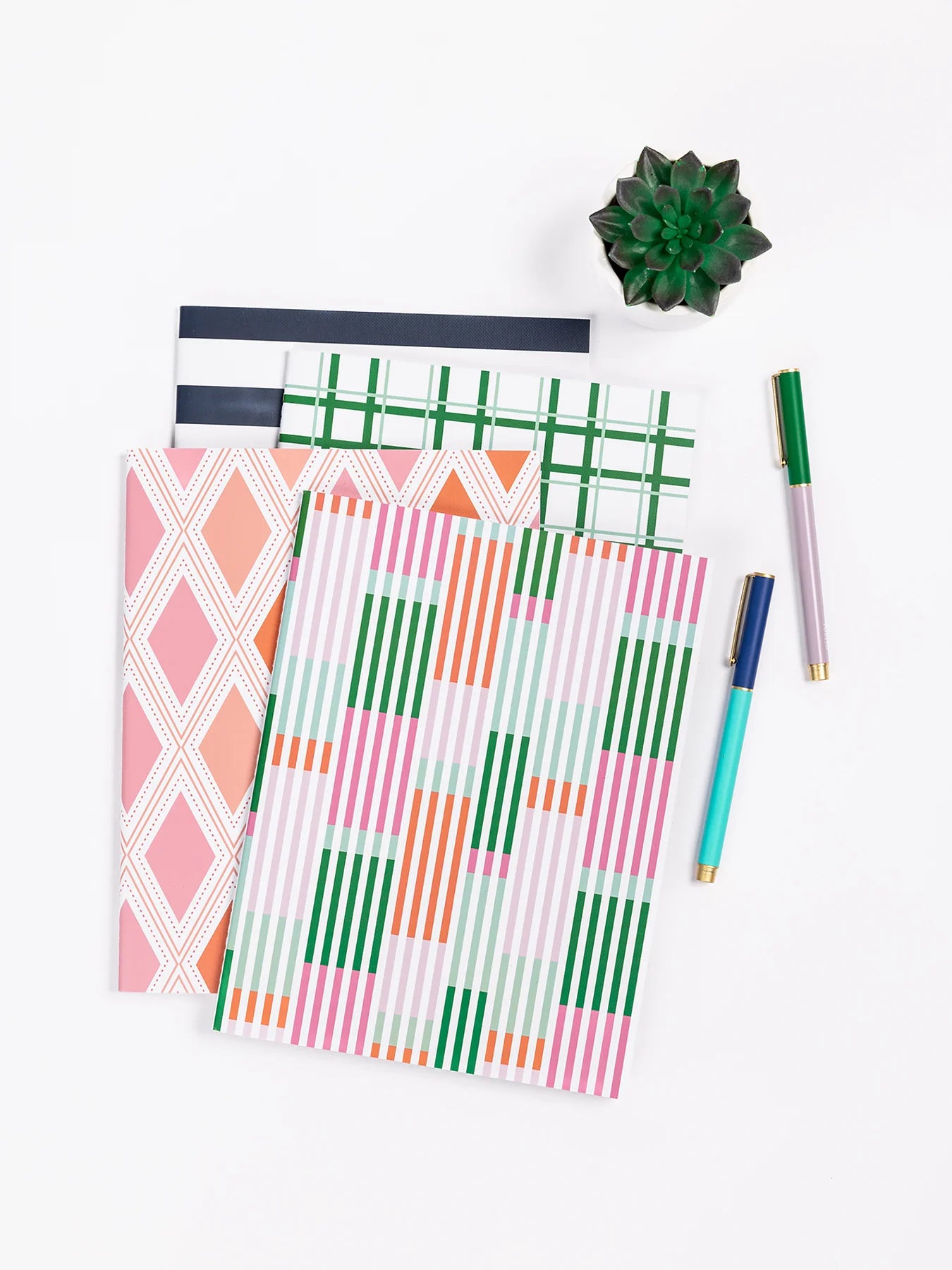 So Darling Large Notebook | Line It Up Pink & Green
