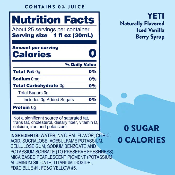 Jordan's Skinny Mixes Sugar Free Yeti Syrup