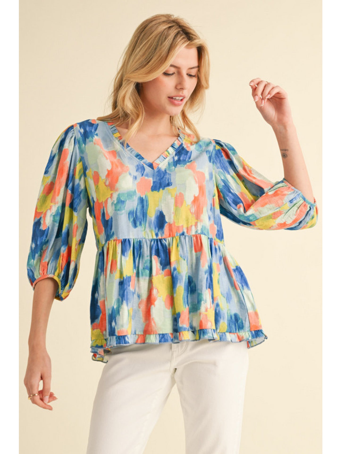Jodifl Abstract print baby doll top