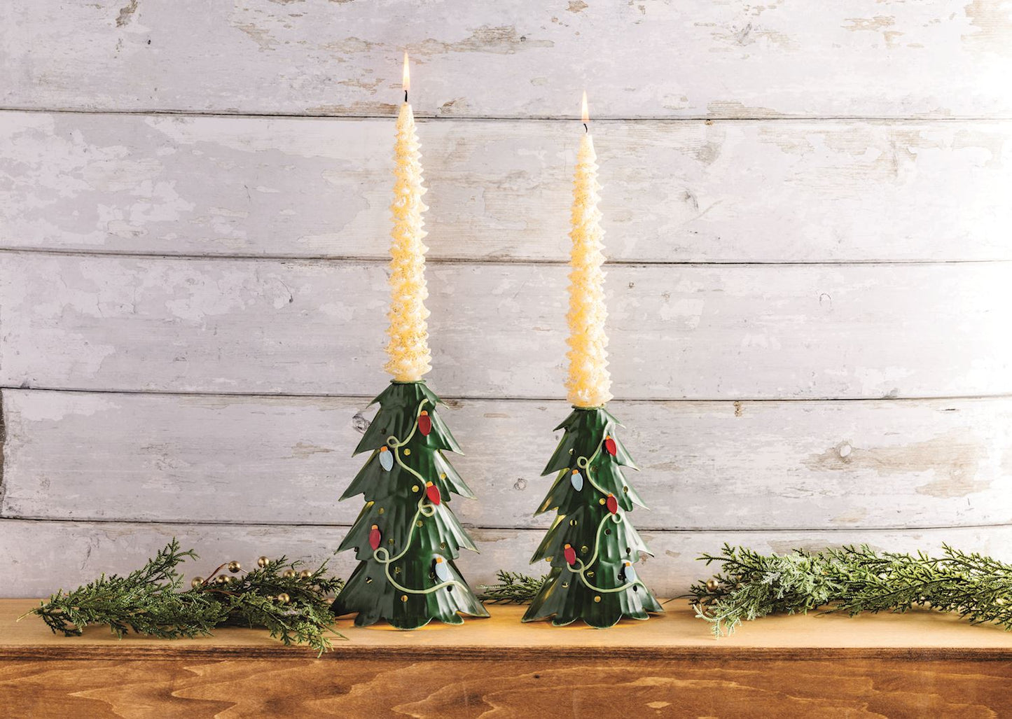 MUD PIE SMALL LIGHT-UP TREE TAPER HOLDER