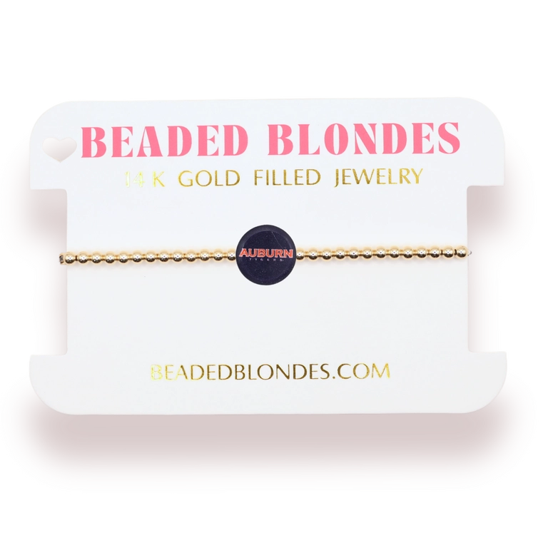 Beaded Blondes Auburn Logo Bracelet