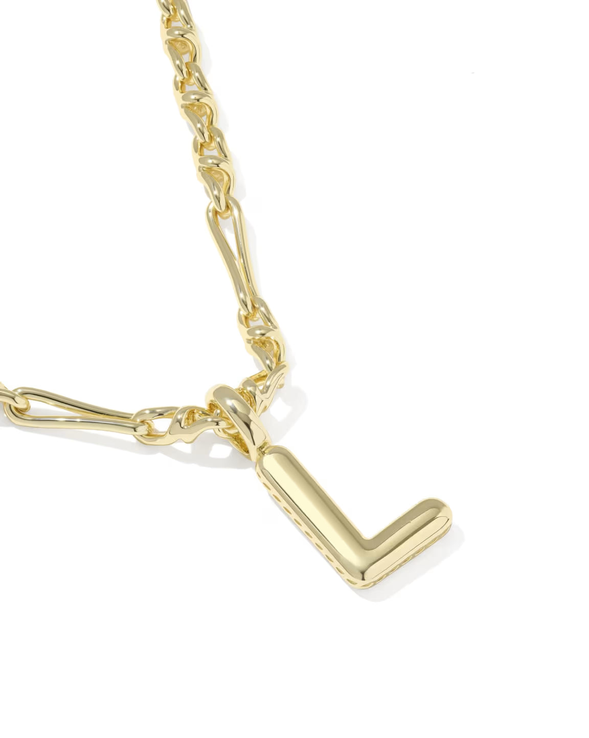 KENDRA SCOTT BUBBLE LETTER L SHORT PENDANT NECKLACE GOLD