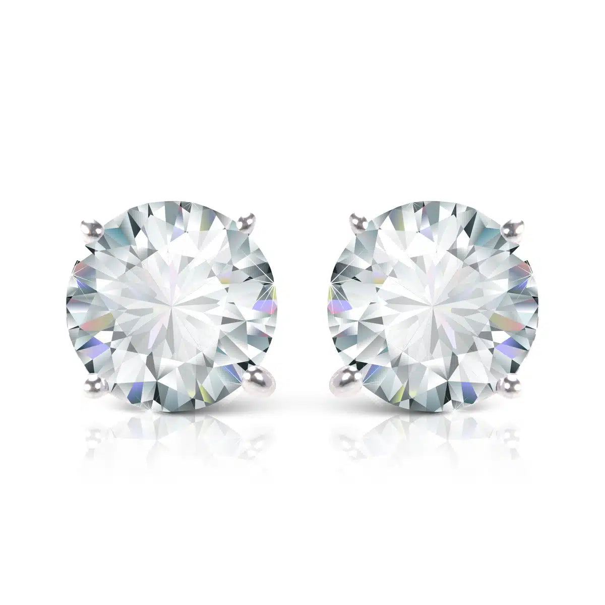 AMANDA BLU TIMELESS RADIANCE – ROUND CUT STUD EARRINGS – SILVER